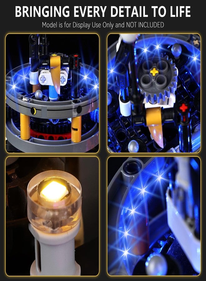 BrickSoul LED Light Up Kit Compatible with Lego Planet Earth and Moon in Orbit 42179 Building Set, Upgrade Wired Dimmable Lighting Accessories for Lego Fans, Not Included 42179 Mode - Image 4